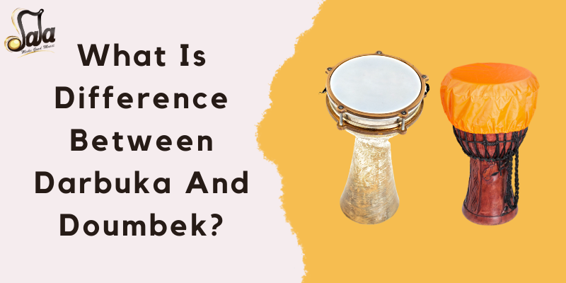 Comparison of darbuka and doumbek goblet drums highlighting key differences