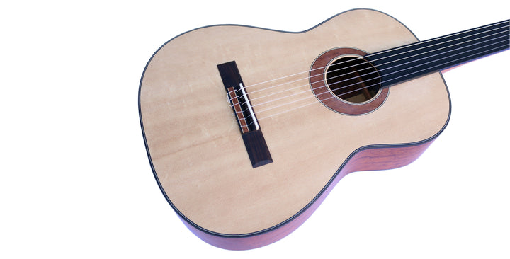 COP-404 classical guitar by Sala Muzik, fretless ebony surface over pomela body