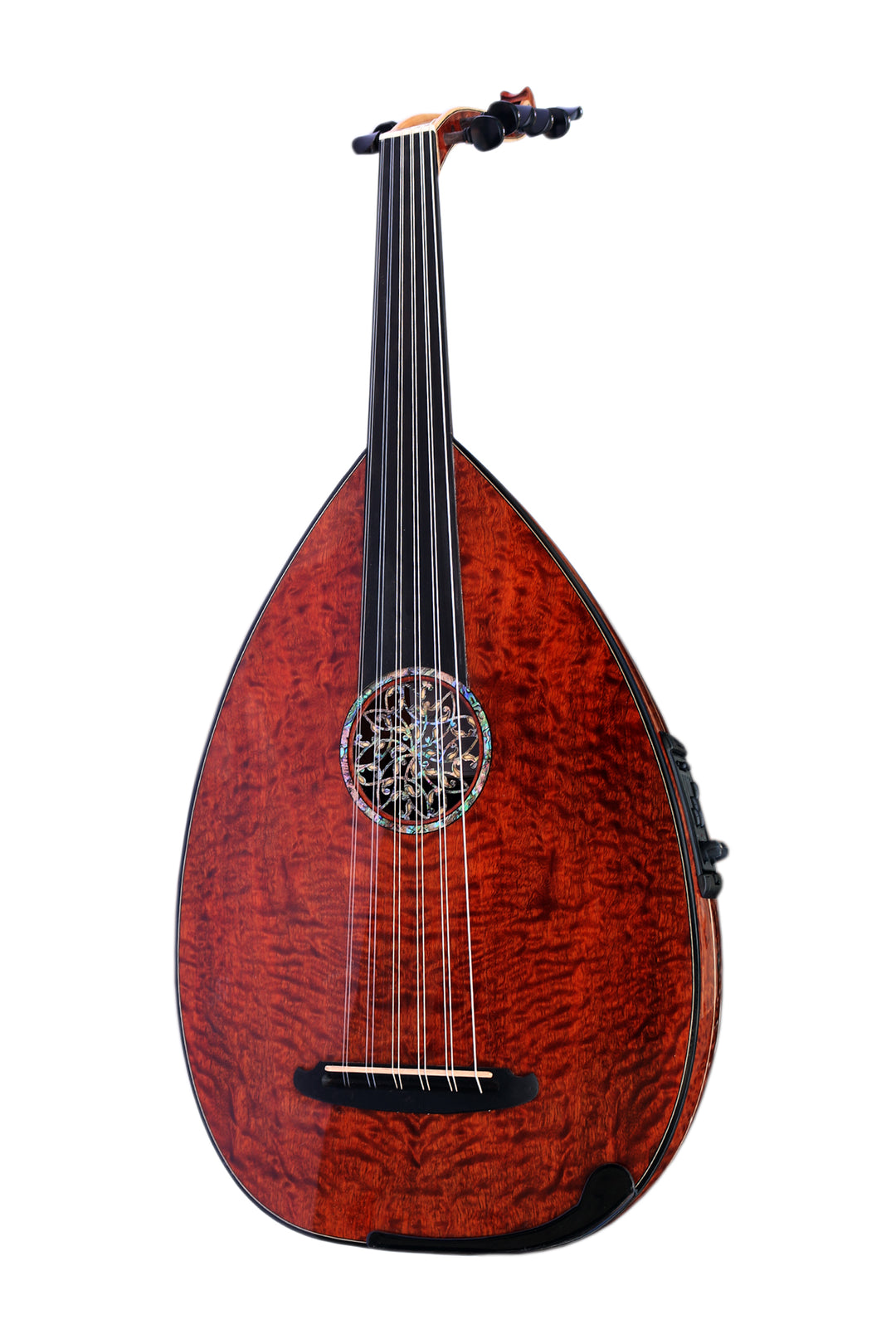 Oud eléctrico turco zurdo UNQ-20EL de Pomela veteada de Miras Lute