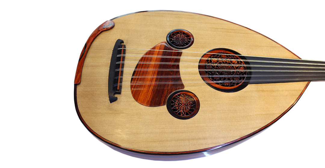 Meistergefertigte arabische Oud Cocobolo Majesty mit verstellbarem Steg und ergonomischer Armauflage