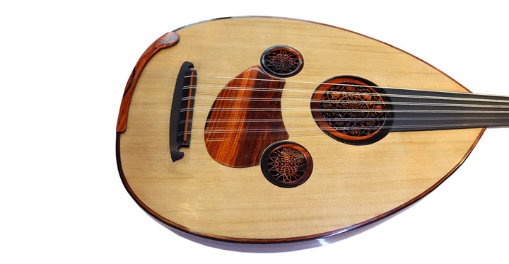 Meistergefertigte arabische Oud Cocobolo Majesty mit verstellbarem Steg und ergonomischer Armauflage