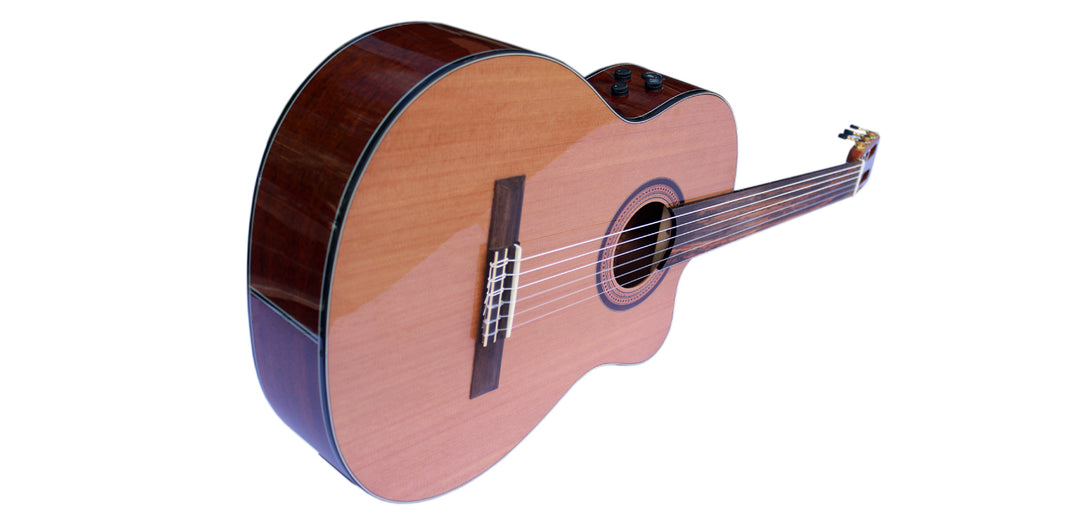Professional fretless classical guitar CP-4 with built-in equalizer for microtonal music