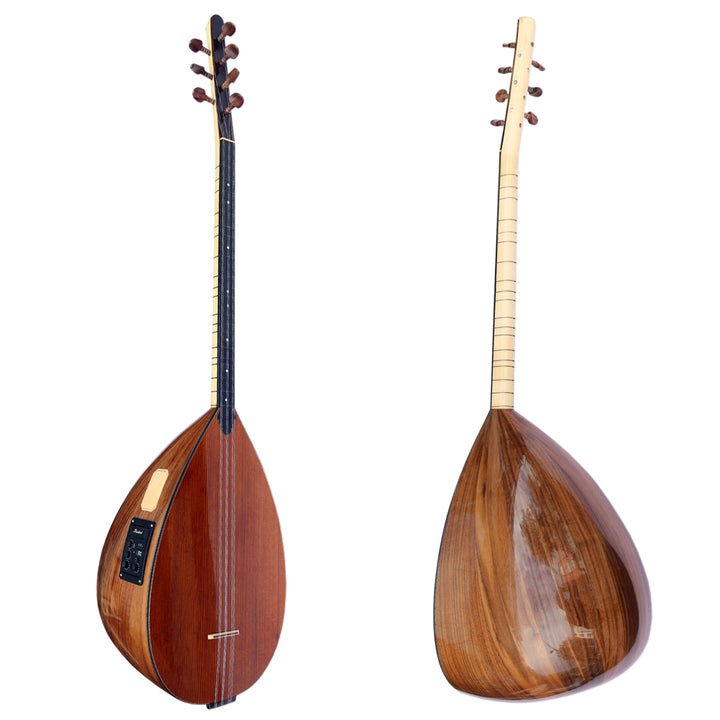 Profesyonel kısa sap elektrik akustik bağlama saz ASB-303EQ ceviz kasasıyla Sala