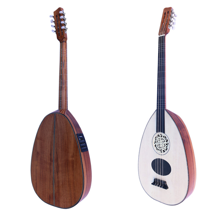Turkish professional electric-acoustic lavta SEL-4 short-neck fretted lute with pickup