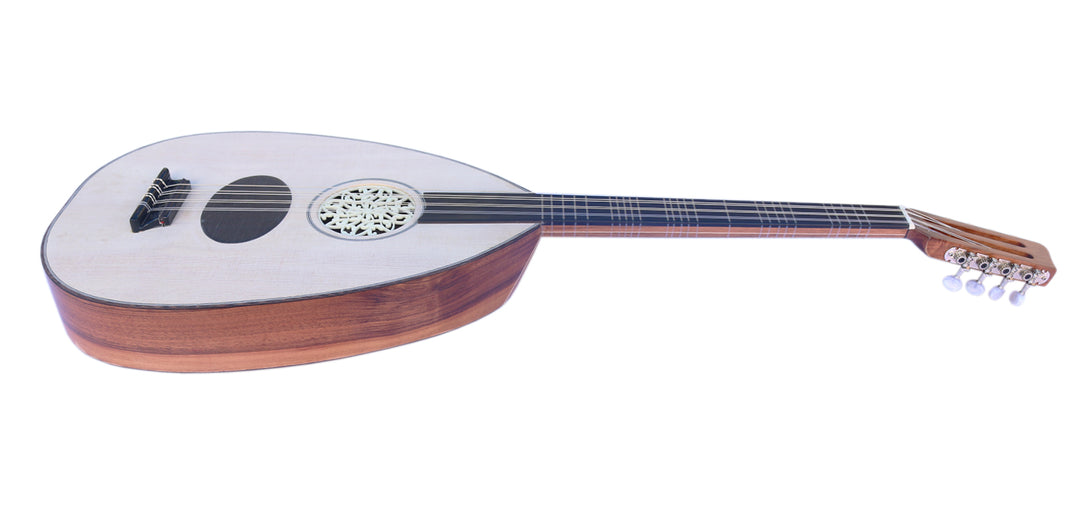Turkish professional electric-acoustic lavta SEL-4 short-neck fretted lute with pickup