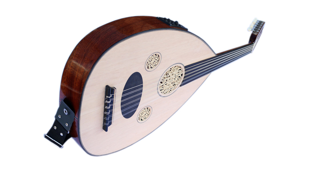 Turkish half electric acoustic oud OUDE 5 with mahogany bowl and spruce face