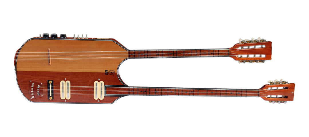 Baglama acústica plana y saz eléctrico doble mástil DBL-504 por Sala