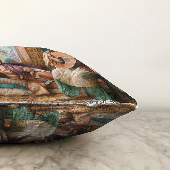Oud instrument design throw pillow accessory by Sala Muzik