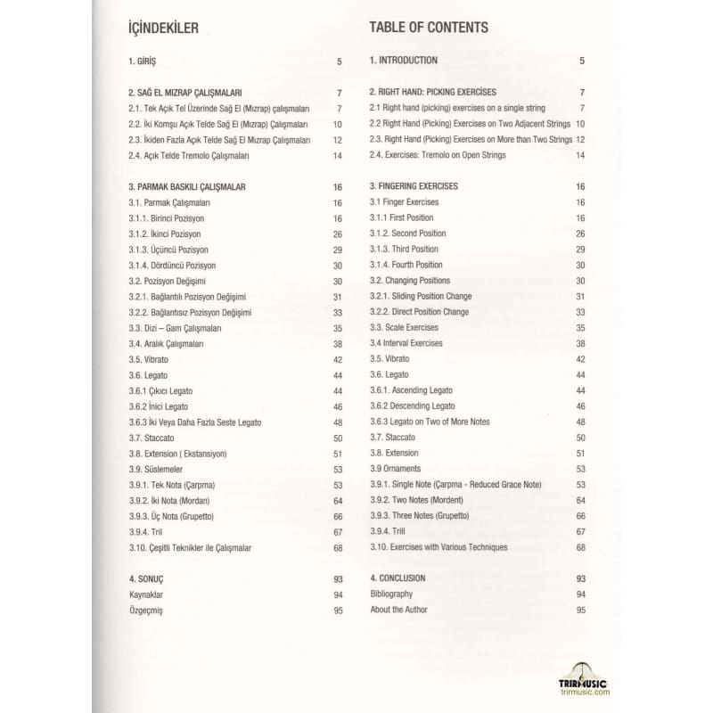 Pan Oud Exercises Building Technique In English And Turkish Practice POE-201