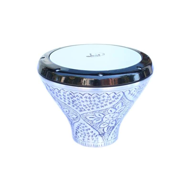 Dest Percussion taşınabilir yassı darbuka doumbek FLT-302 el oymacılı alüminyum gövde