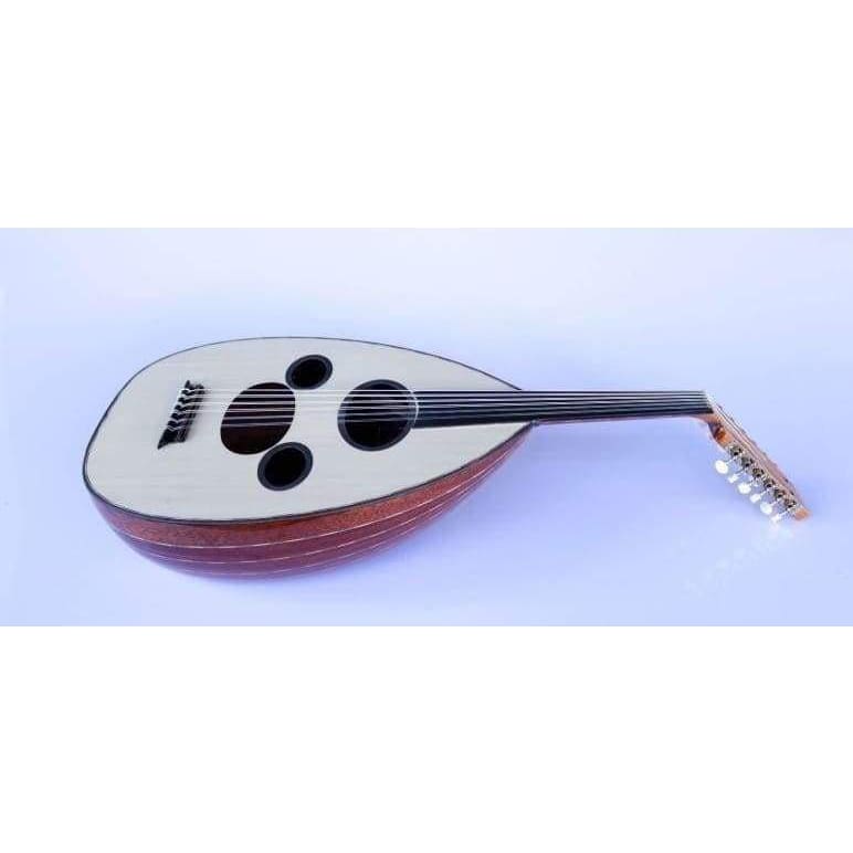 Mahogany and spruce Arabic electric oud AAOK-301G with ebony bridge by Sala